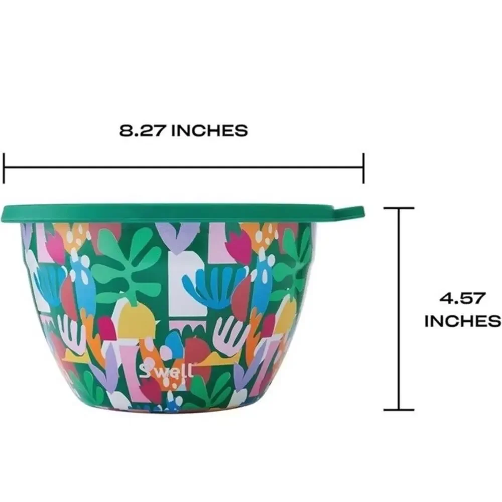 S’well Stainless Steel 64oz Salad Bowl Lunch Kit Travel Floral Boho School Pack